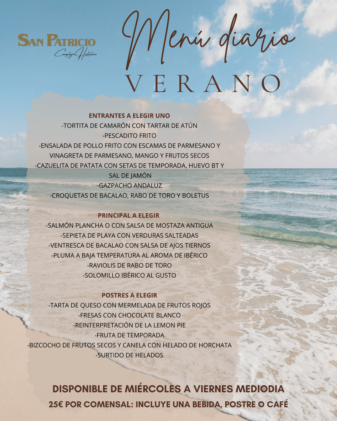 menu diario verano